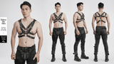 Dynamic Leather Body Harness featuring Metal Embellishments