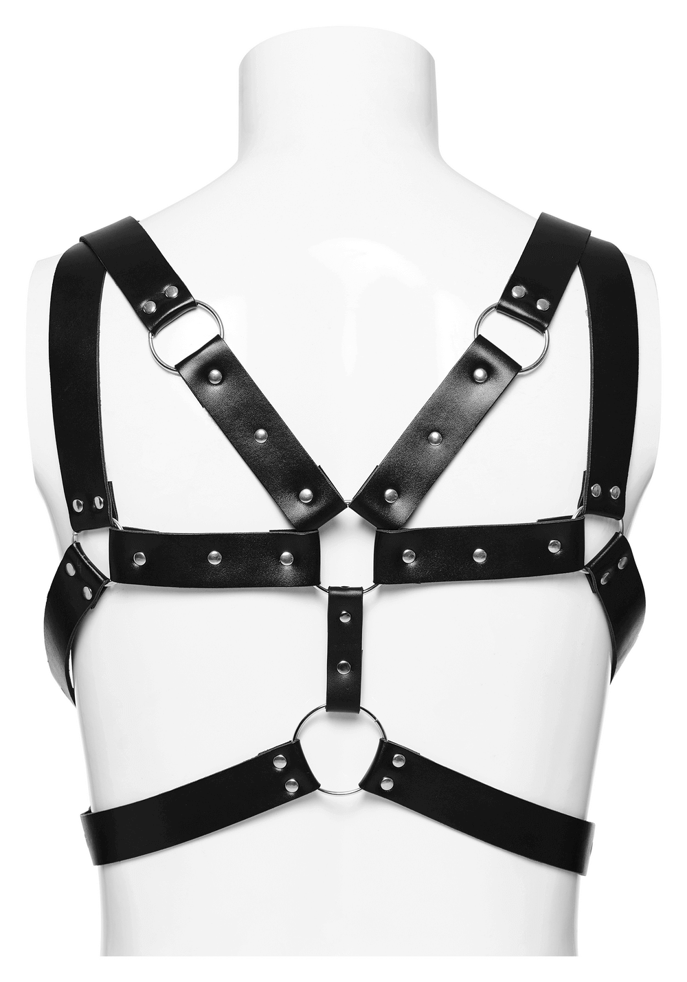 Dynamic Leather Body Harness featuring Metal Embellishments