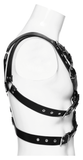 Dynamic Leather Body Harness featuring Metal Embellishments