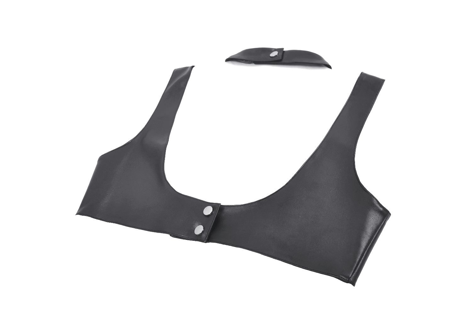 Edgy Bra Top with Spiked Accents and Bold Neck Harness