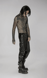 Edgy Gothic Punk Rhombus Mesh Top for Stylish Appeal