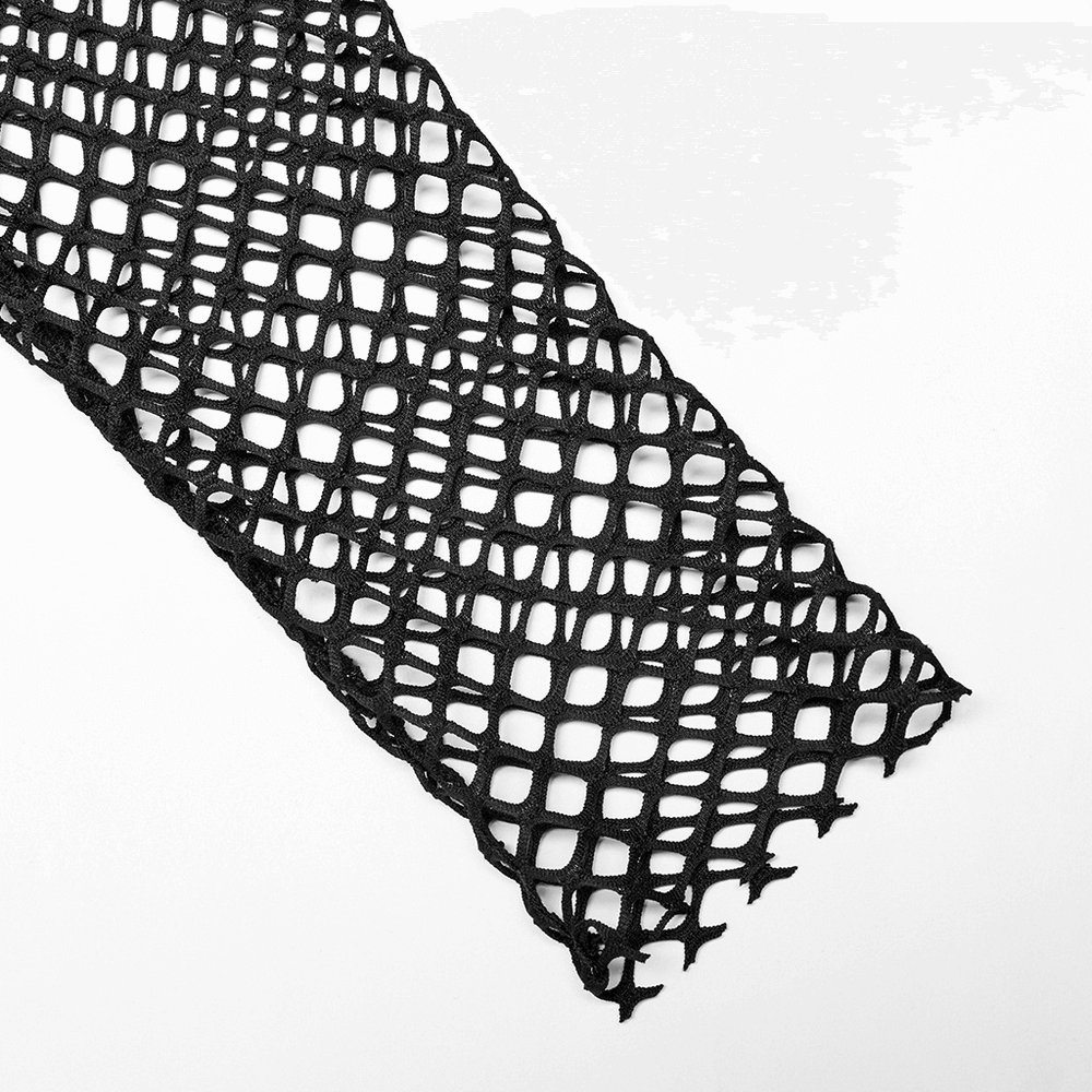 Edgy Gothic Punk Rhombus Mesh Top for Stylish Appeal