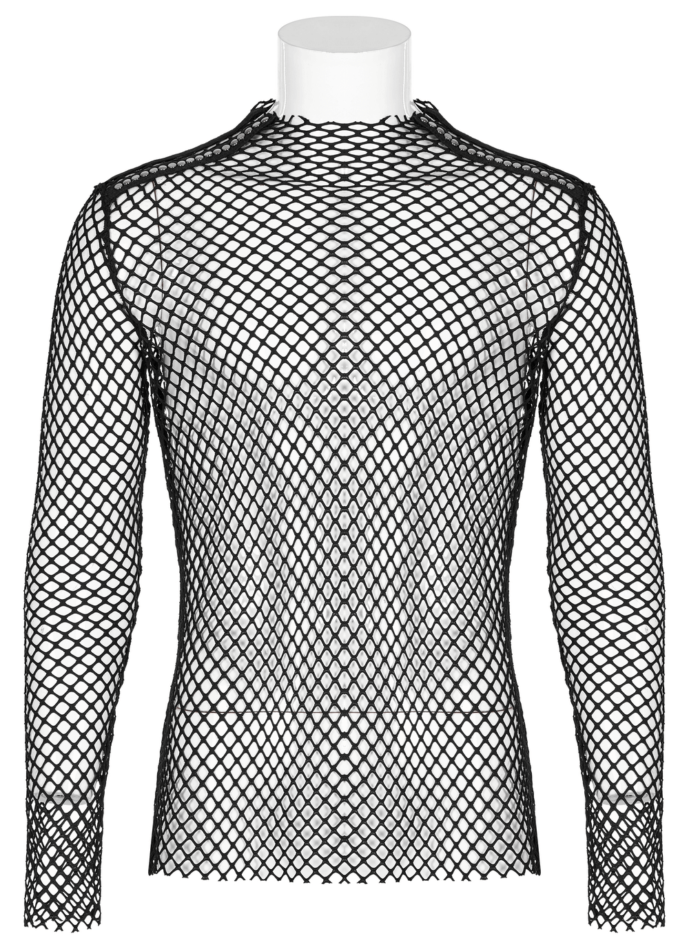 Edgy Gothic Punk Rhombus Mesh Top for Stylish Appeal