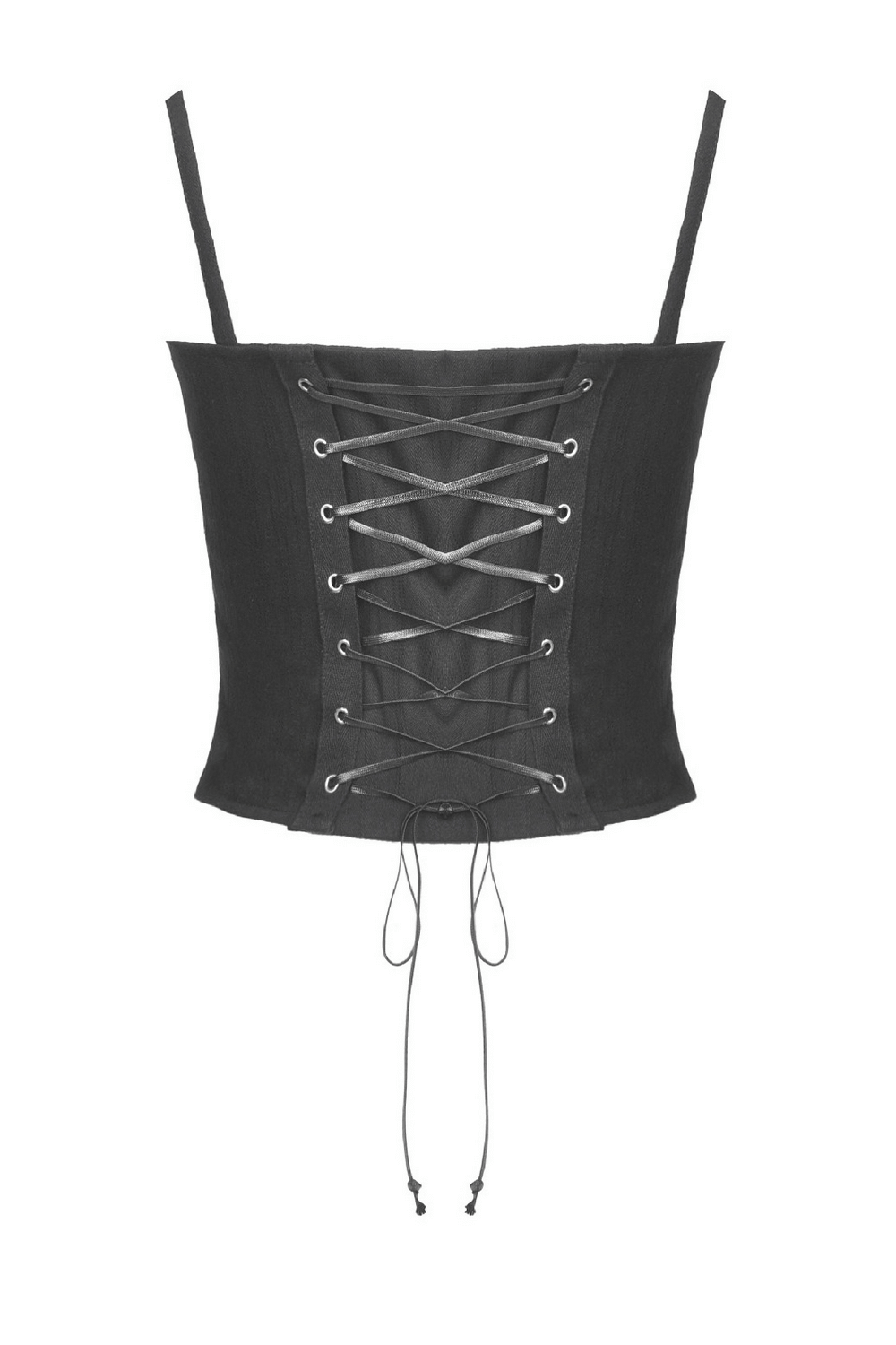 Edgy Lace-Up Crop Corset with Metallic Buckle Detail