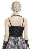 Edgy Lace-Up Crop Corset with Metallic Buckle Detail