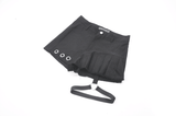 Edgy Pleated Shorts with Eyelet Accents and O-Ring Strap