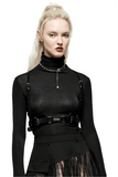 Edgy PU Leather Harness with Punk Metal Accents