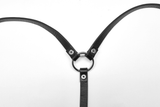 Edgy PU Leather Harness with Punk Metal Accents