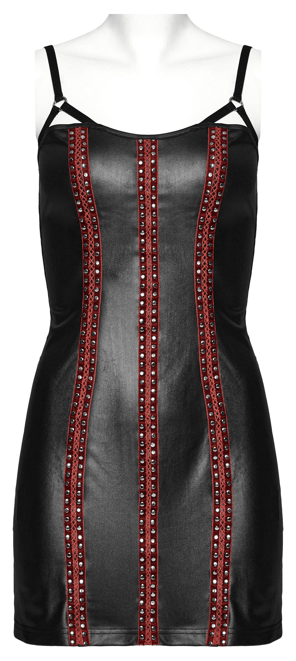 Edgy Women's Rivets Dress with Adjustable Straps