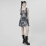 Elastic and Sexy Fit Gothic Tie-Dye Buckle Dress