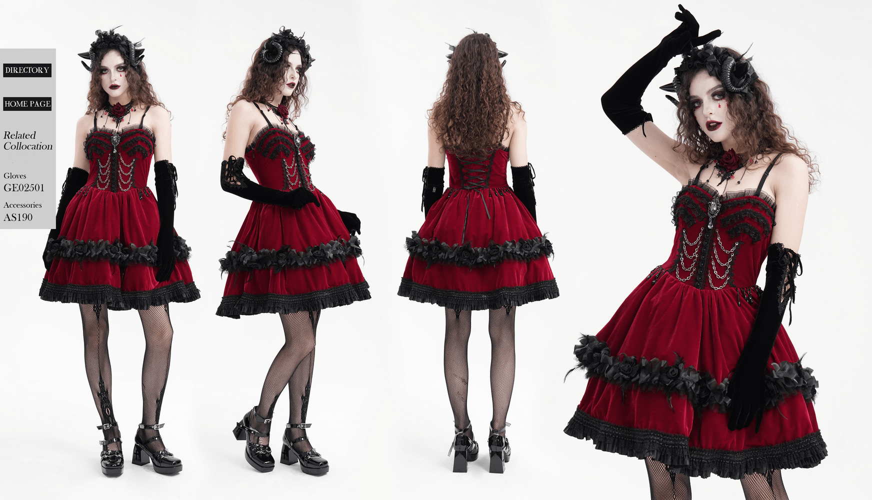 Elegant Burgundy Gothic Lolita Dress with Shoulder Straps