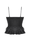 Elegant Corset-Style Top Featuring Lace and Polka Dot