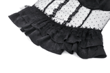 Elegant Corset-Style Top Featuring Lace and Polka Dot