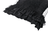 Elegant Corset-Style Top Featuring Lace and Polka Dot
