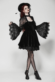 Elegant Dress with Lace Details and Flared Sleeves