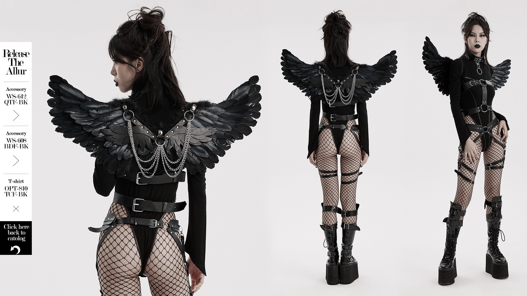 Elegant Exquisite Black Feathered Wings for Costumes