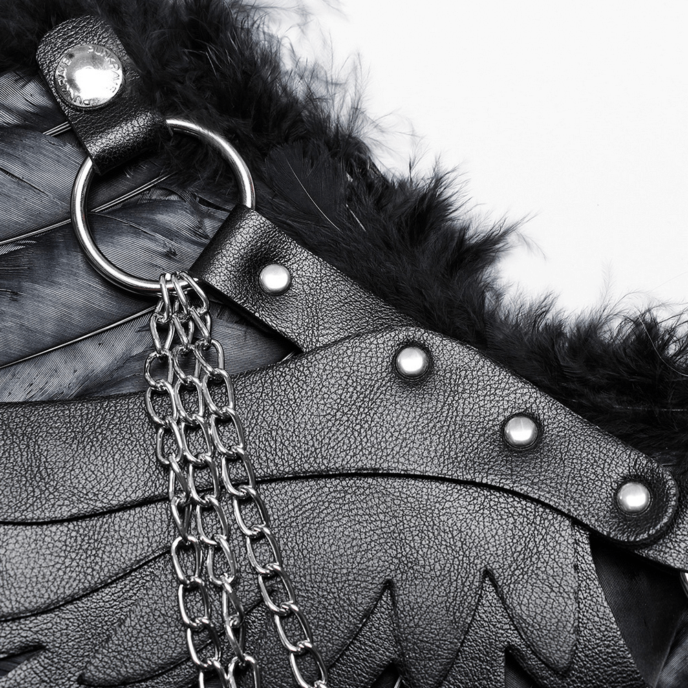 Elegant Exquisite Black Feathered Wings for Costumes