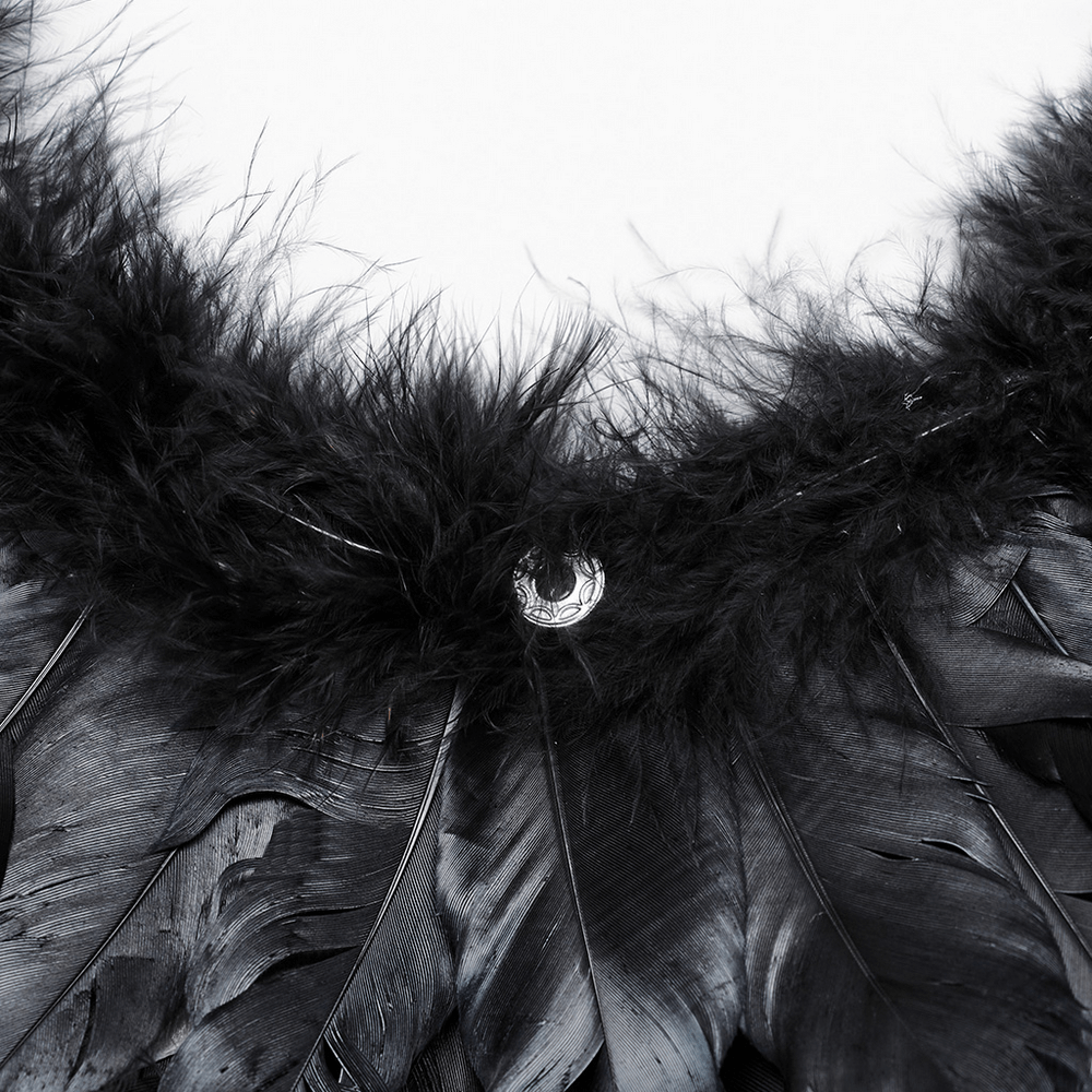 Elegant Exquisite Black Feathered Wings for Costumes