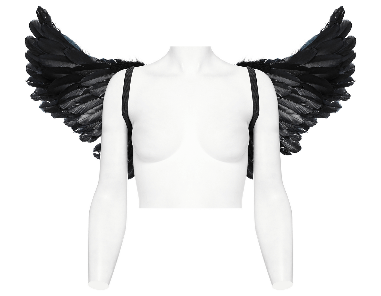 Elegant Exquisite Black Feathered Wings for Costumes