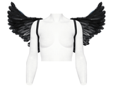Elegant Exquisite Black Feathered Wings for Costumes