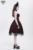 Elegant Gothic Tulle Dress with Lace and Bone Motif