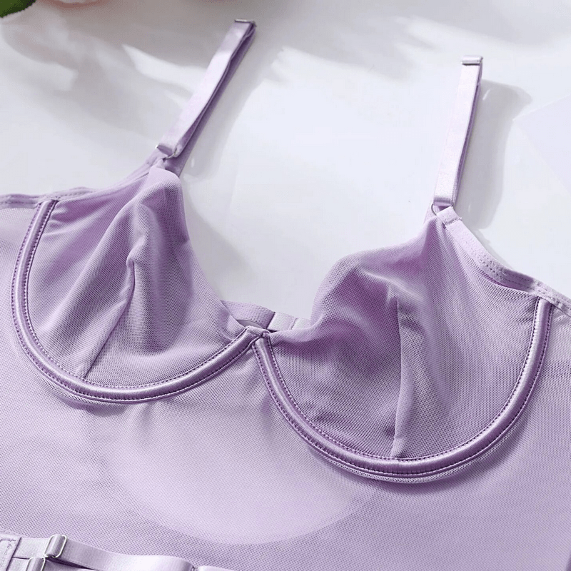 Erotic Seductive Bodysuits / Sexy Mesh Clothing with Long Gloves / Female Skinny Outfits - EVE's SECRETS