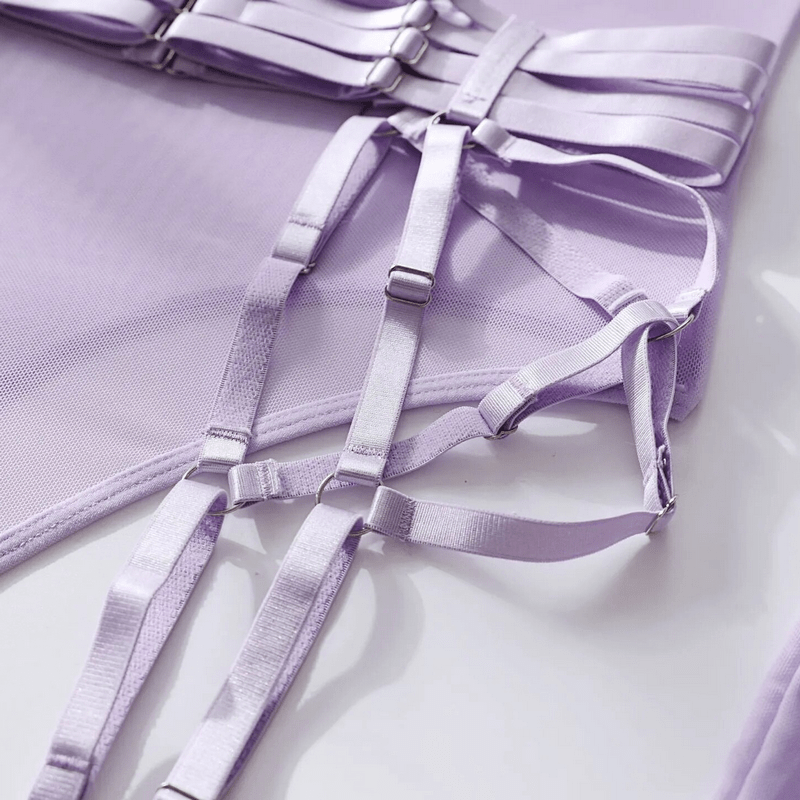 Erotic Seductive Bodysuits / Sexy Mesh Clothing with Long Gloves / Female Skinny Outfits - EVE's SECRETS