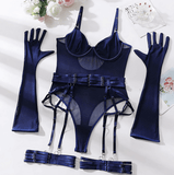 Erotic Seductive Bodysuits / Sexy Mesh Clothing with Long Gloves / Female Skinny Outfits - EVE's SECRETS