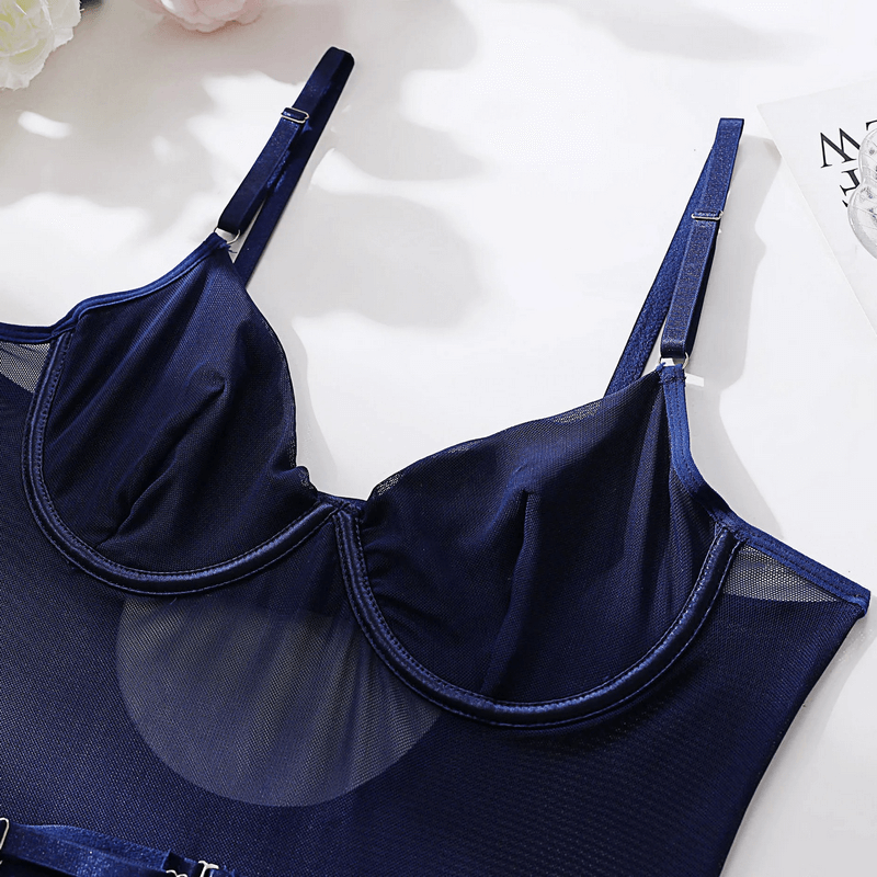 Erotic Seductive Bodysuits / Sexy Mesh Clothing with Long Gloves / Female Skinny Outfits - EVE's SECRETS