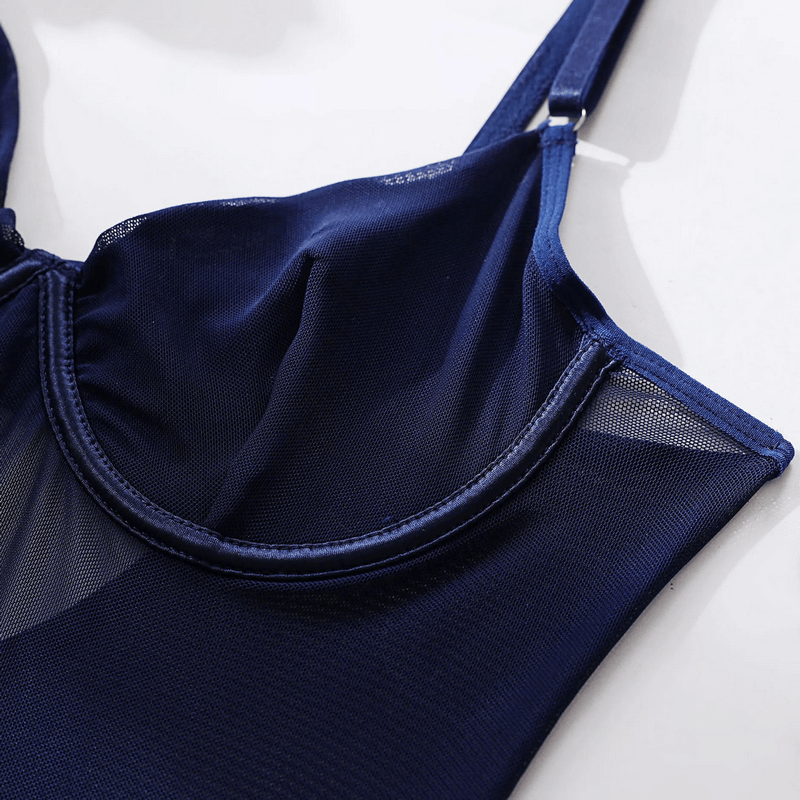 Erotic Seductive Bodysuits / Sexy Mesh Clothing with Long Gloves / Female Skinny Outfits - EVE's SECRETS