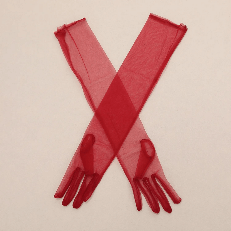 Erotic Seductive Bodysuits / Sexy Mesh Clothing with Long Gloves / Female Skinny Outfits - EVE's SECRETS