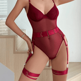 Erotic Seductive Bodysuits / Sexy Mesh Clothing with Long Gloves / Female Skinny Outfits - EVE's SECRETS