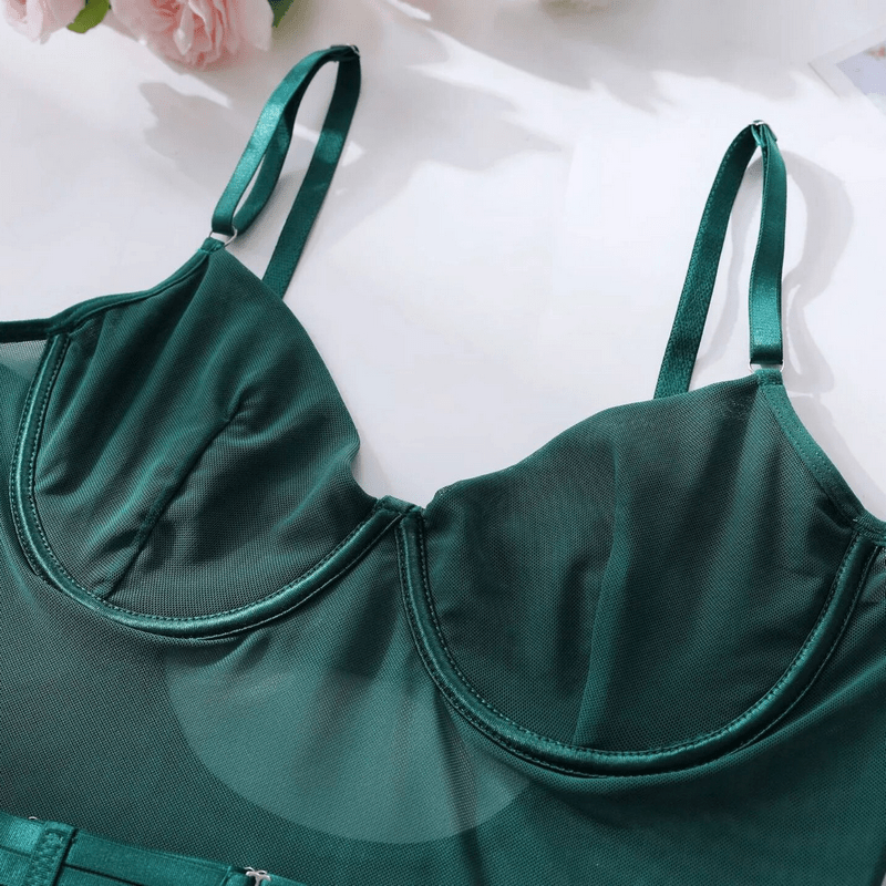 Erotic Seductive Bodysuits / Sexy Mesh Clothing with Long Gloves / Female Skinny Outfits - EVE's SECRETS