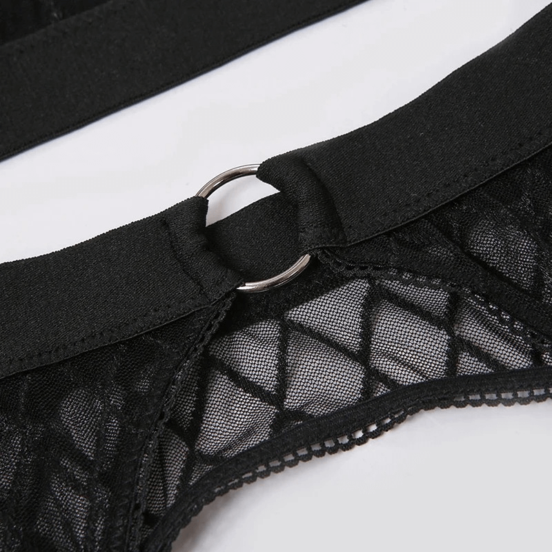 Erotic Female Plaid Lingerie Underwear / Transparent Lace Bra and Panty Sets - EVE's SECRETS
