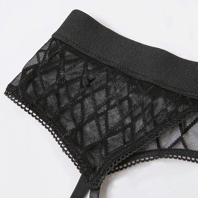 Erotic Female Plaid Lingerie Underwear / Transparent Lace Bra and Panty Sets - EVE's SECRETS