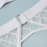Erotic Female Plaid Lingerie Underwear / Transparent Lace Bra and Panty Sets - EVE's SECRETS