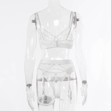 Erotic Female Plaid Lingerie Underwear / Transparent Lace Bra and Panty Sets - EVE's SECRETS