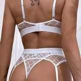 Erotic Female Plaid Lingerie Underwear / Transparent Lace Bra and Panty Sets - EVE's SECRETS