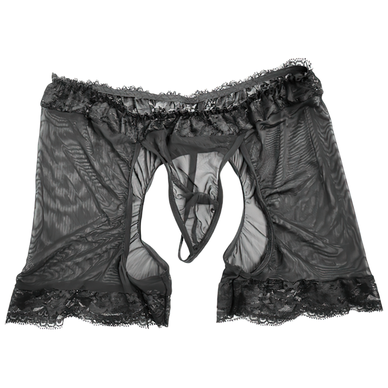Erotic Men's Lace Underwear / Male Black Transparent Boxers / Sexy Mesh Panties - EVE's SECRETS