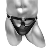 Erotic Men's Lingerie / PU Leather Panties with Metal Ring - EVE's SECRETS