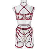 Erotic Red Lingerie with Embroidery / Beautiful Exotic Underwear / Female Open Bra Kit - EVE's SECRETS