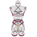 Erotic Red Lingerie with Embroidery / Beautiful Exotic Underwear / Female Open Bra Kit - EVE's SECRETS