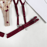 Erotic Red Lingerie with Embroidery / Beautiful Exotic Underwear / Female Open Bra Kit - EVE's SECRETS