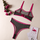 Women's Erotic Lingerie with Polka Dot Pattern / Transparent Bra and Panty / Sexy Intimate Underwear - EVE's SECRETS