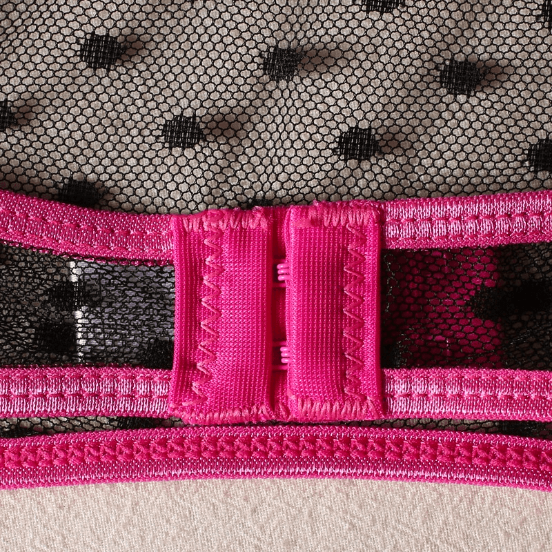Women's Erotic Lingerie with Polka Dot Pattern / Transparent Bra and Panty / Sexy Intimate Underwear - EVE's SECRETS