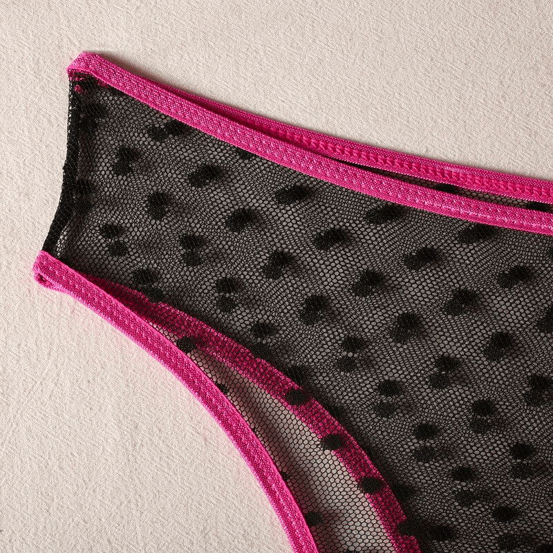 Women's Erotic Lingerie with Polka Dot Pattern / Transparent Bra and Panty / Sexy Intimate Underwear - EVE's SECRETS