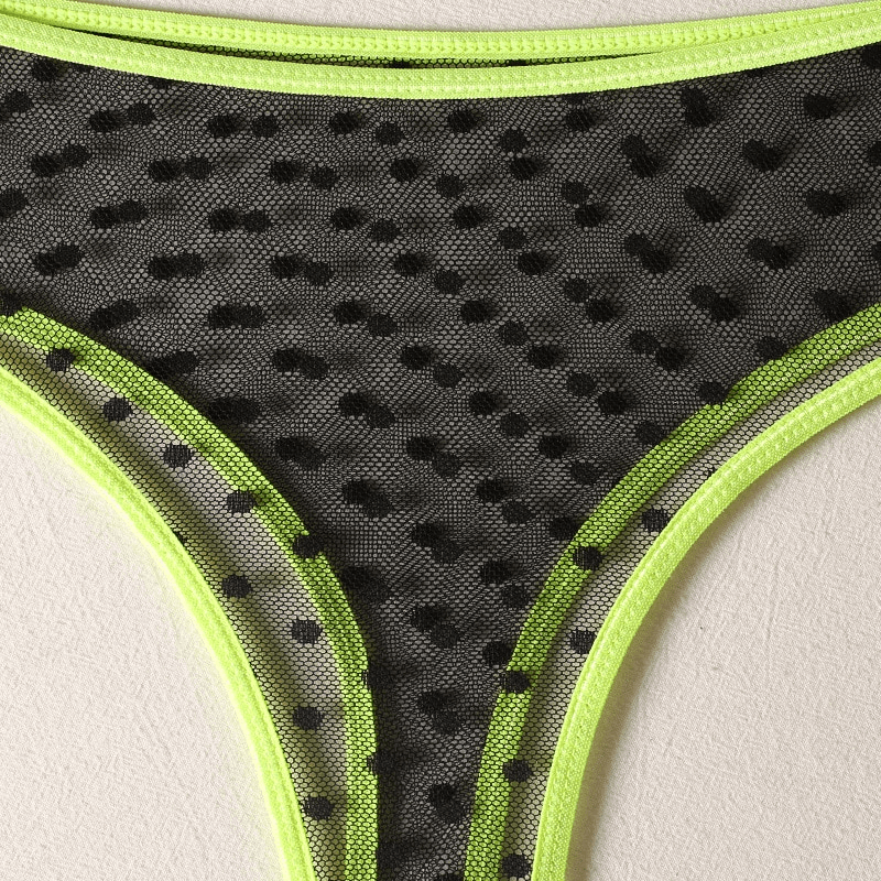 Women's Erotic Lingerie with Polka Dot Pattern / Transparent Bra and Panty / Sexy Intimate Underwear - EVE's SECRETS
