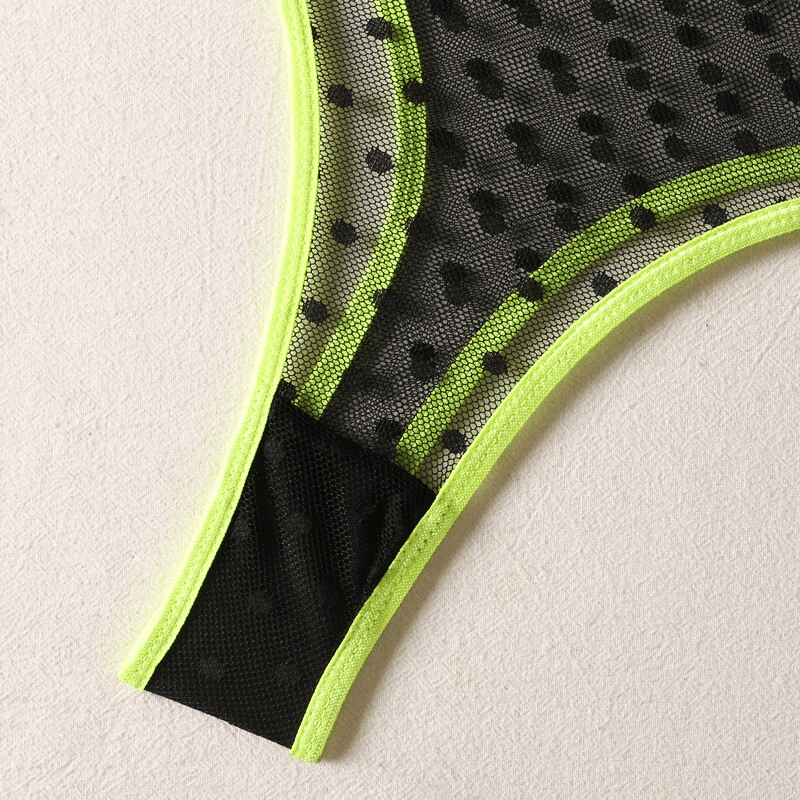 Women's Erotic Lingerie with Polka Dot Pattern / Transparent Bra and Panty / Sexy Intimate Underwear - EVE's SECRETS