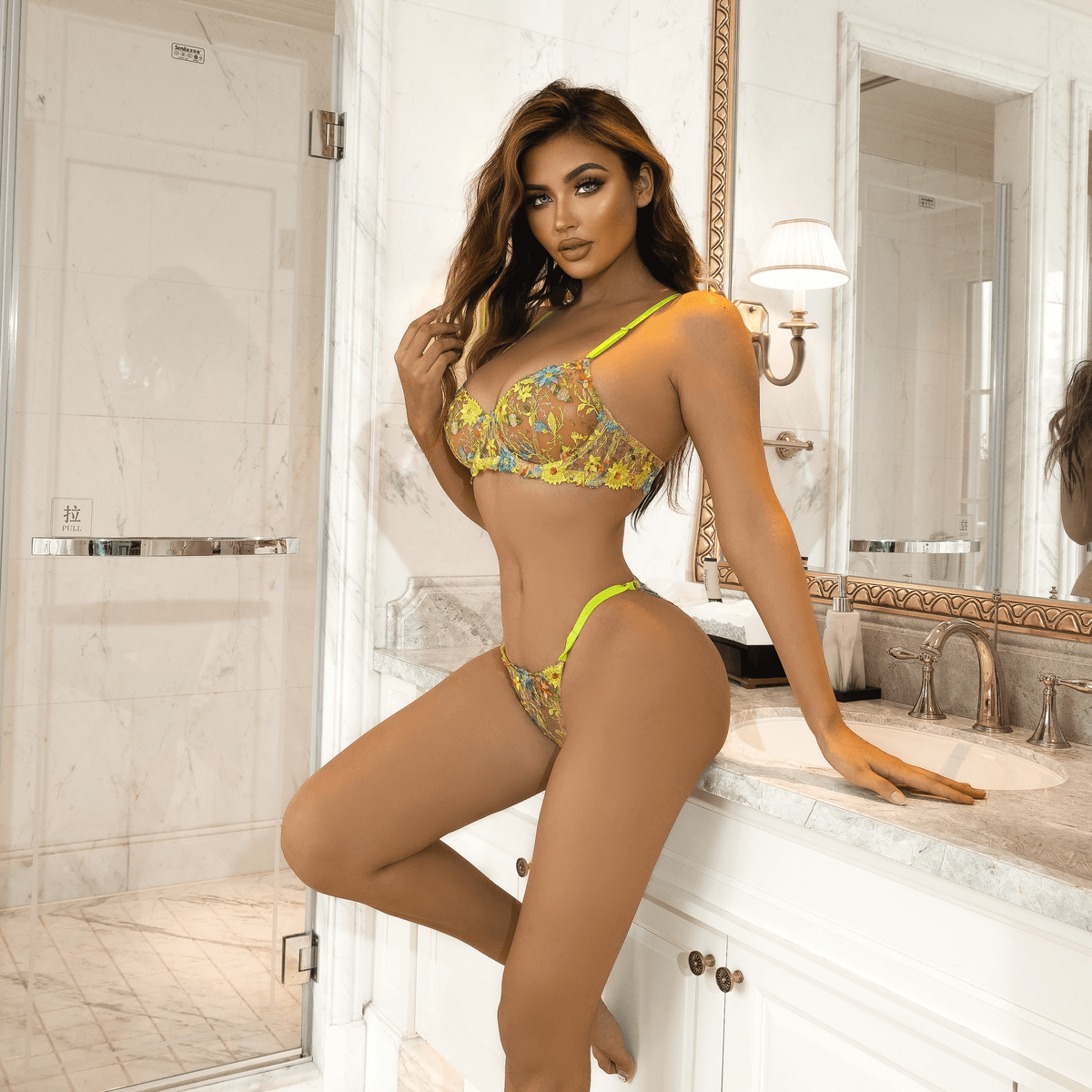 Exotic Lingerie Set for Ladies / Transparent Push Up Bra / Lace Erotic Outfits - EVE's SECRETS