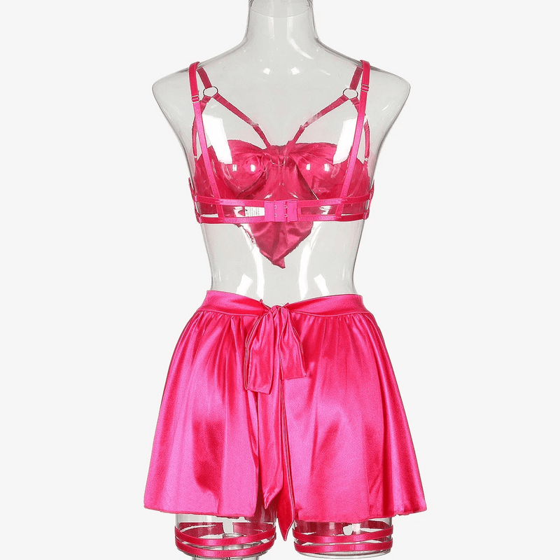 Fancy Satin Lingerie for Women / Sexy Exotic Outfit with Open Bra - EVE's SECRETS